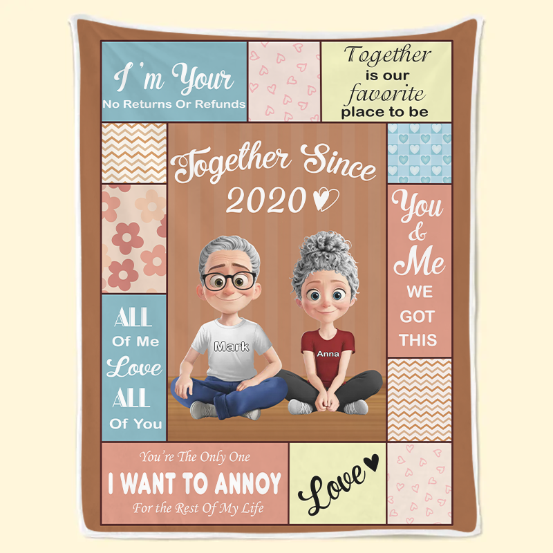 Custom Together Is Our Favorite Place To Be Fleece & Sherpa Blanket - Personalized Fleece Blanket, Sherpa Blanket, Valentine Anniversary Gift for Couple
