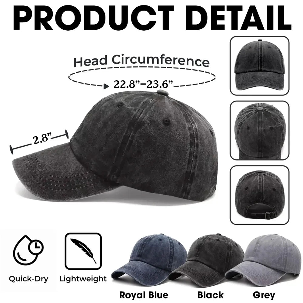Cool Dog Father & Dog Mother - Personalized Custom Vintage Washed Denim Cap, Gift for Dog Mom, Dog Dad