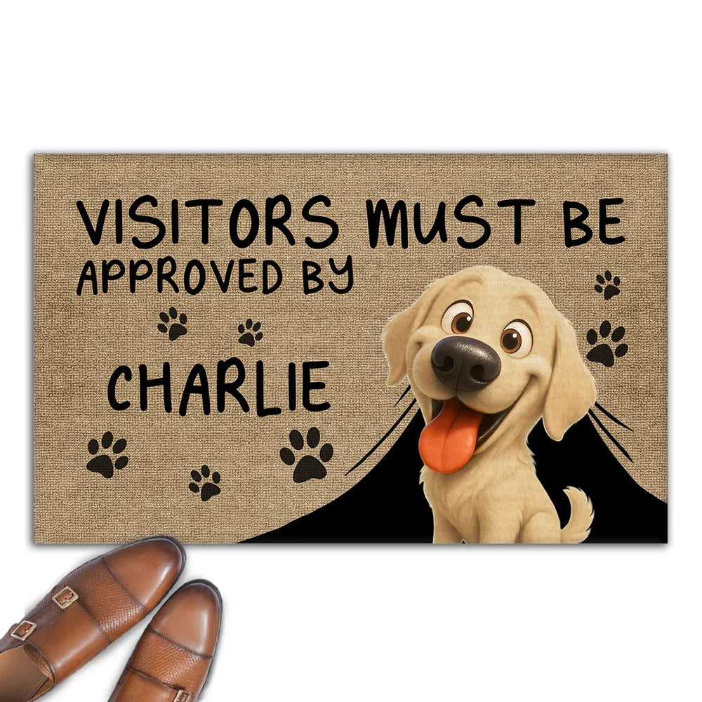 Approved By Dog & Cat Cartoon Version 2 - Personalized Custom Doormat for Pet Lover