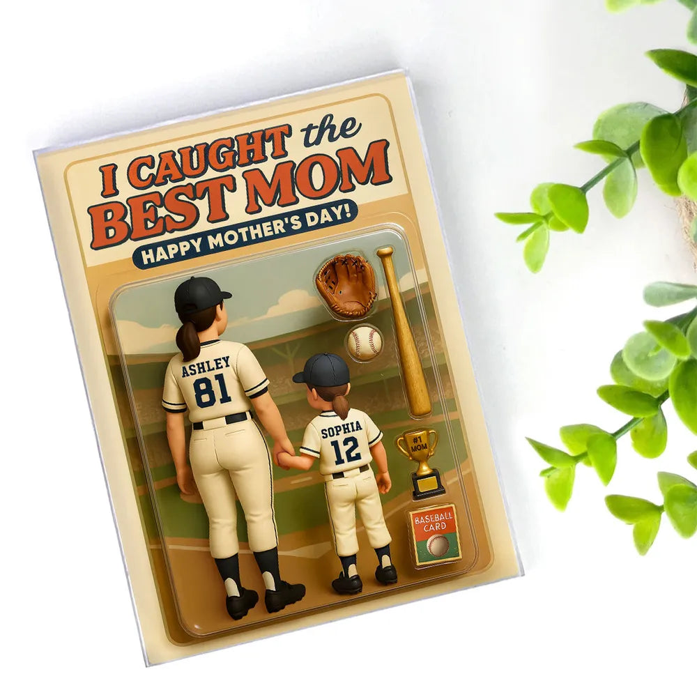 We Caught the Best Baseball Mom Personalized Acrylic Block Plaque - Gift for Mom, Gift for Grandma, Gift for Wife
