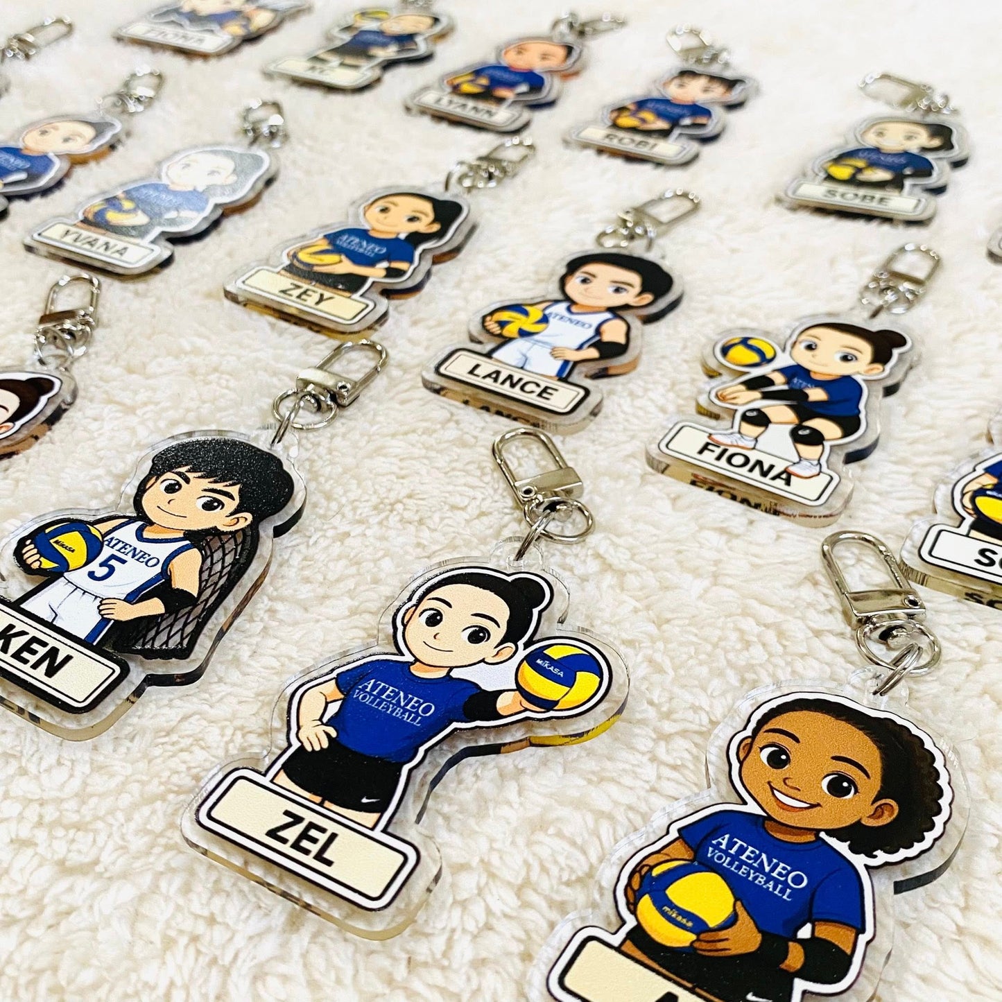 Custom Chibi Couple Acrylic Keychain, Personalized Cartoon Portrait Keychain, Clear Acrylic Charm Gift, Birthday Christmas Gift for Him & Her