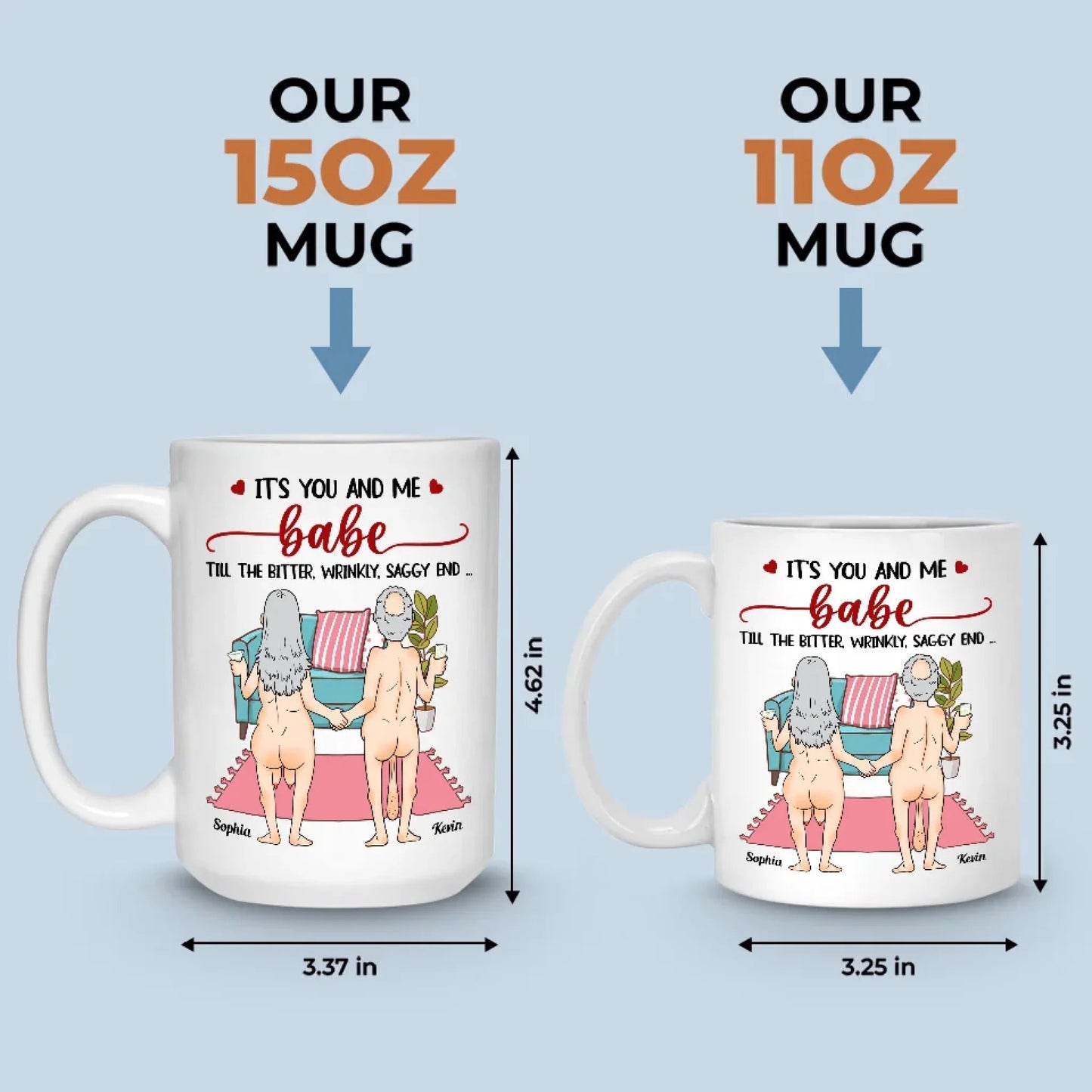 It's You And Me, Babe - Couple Personalized Custom Ceramic Mug - Gift For Husband Wife, Anniversary