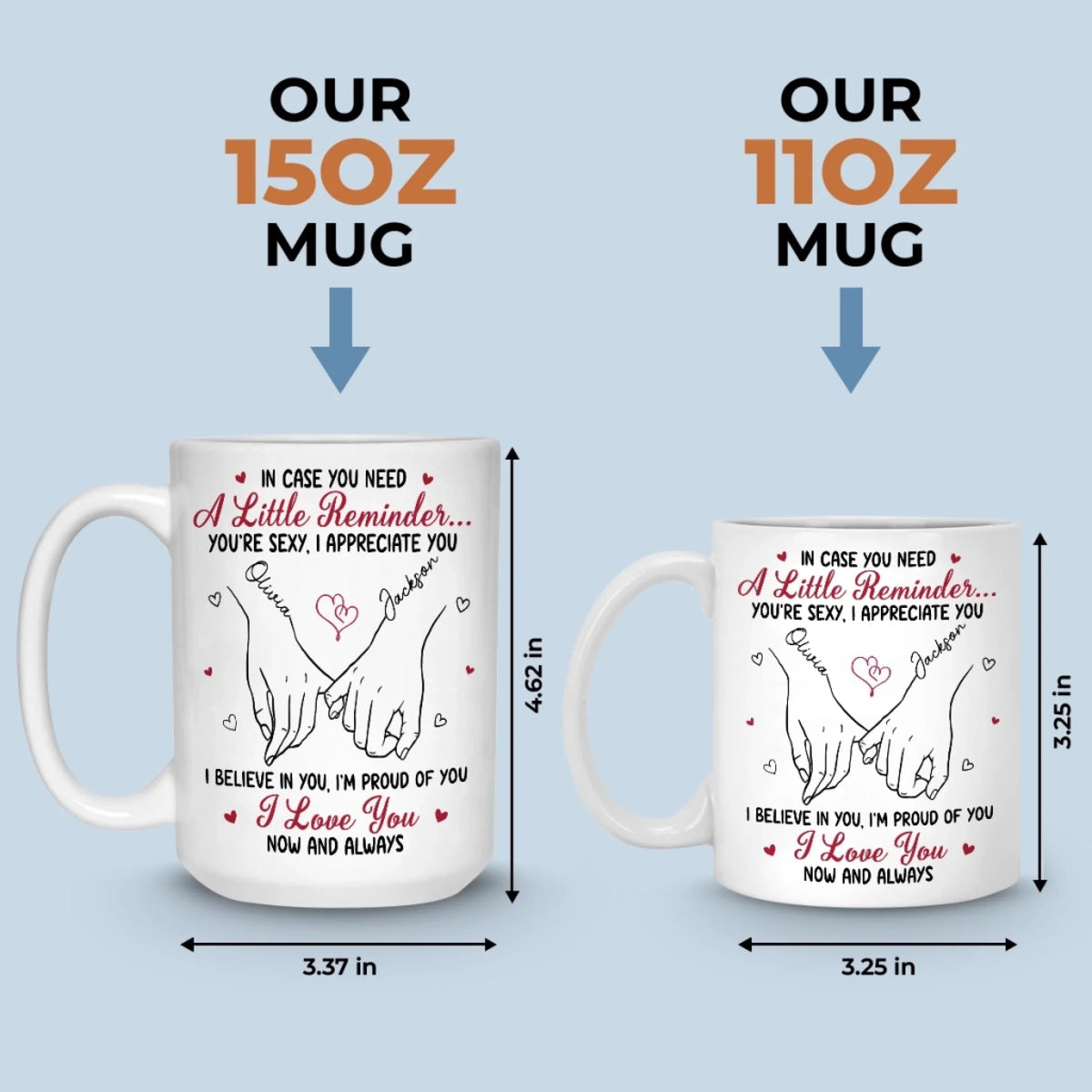 Custom Ceramic Mug - Personalized Anniversary Wedding Gifts For Husband And Wife, Him And Her - Love Growing In Every Season