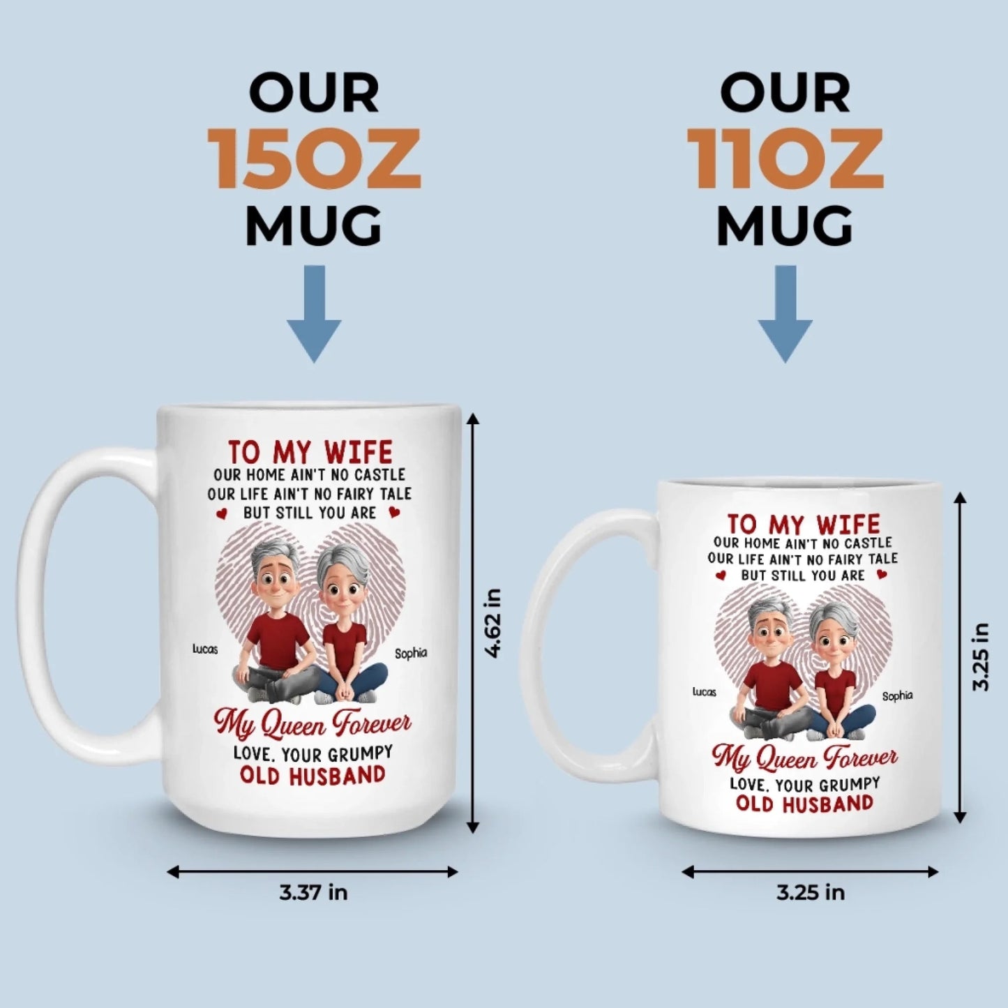 Custom Ceramic Mug - Personalized Anniversary Wedding Gifts For Husband And Wife, Him And Her - Our Love Keeps Growing