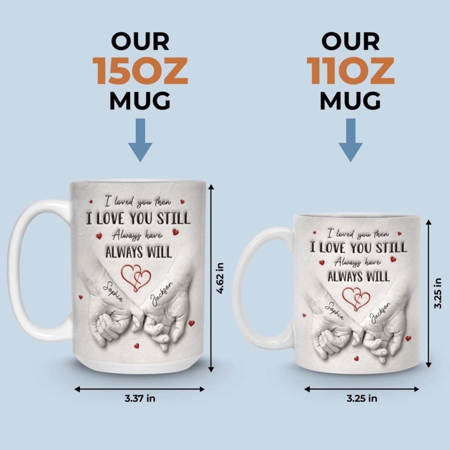 Custom 3D Inflated Effect Printed Ceramic Mug - Personalized Anniversary Wedding Gifts For Husband And Wife, Him And Her - Love Grows Stronger With Us