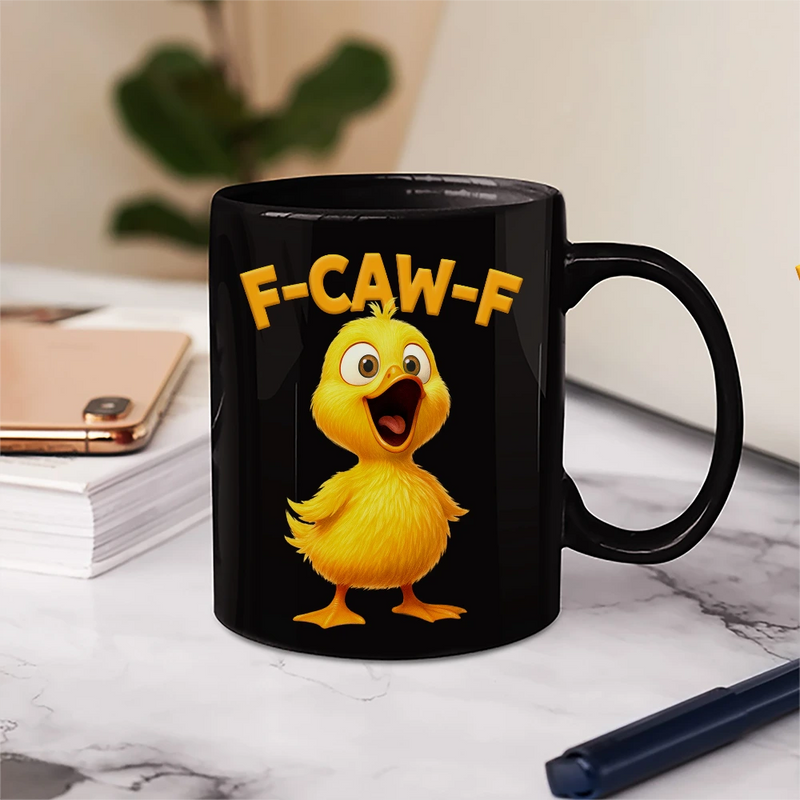 Funny Chicken F-Caw-F - Personalized Ceramic Mug, Gift for Dad, Funny Mug