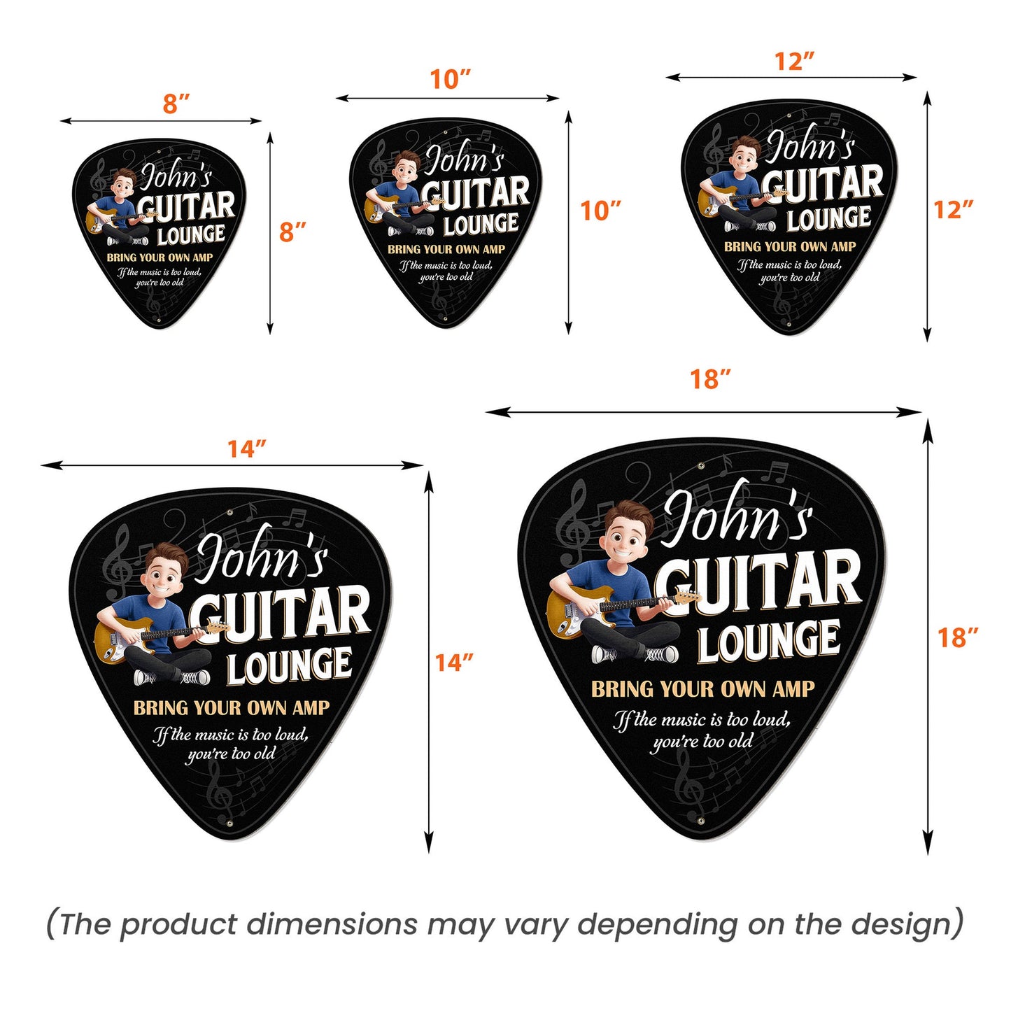 Guitar Lounge - Personalized Metal Sign, Gift for Guitar Lover, Man Cave Home Decor