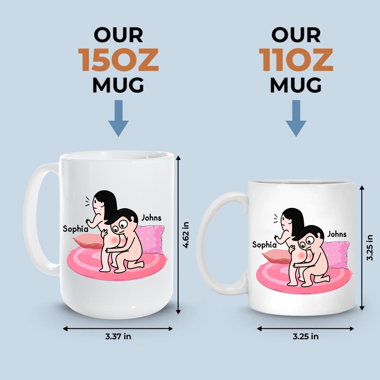 I Love Your Butt Ceramic Mug - Personalized Funny Couple Mug, Valentine Anniversary Gift, Gift for Wife & Husband