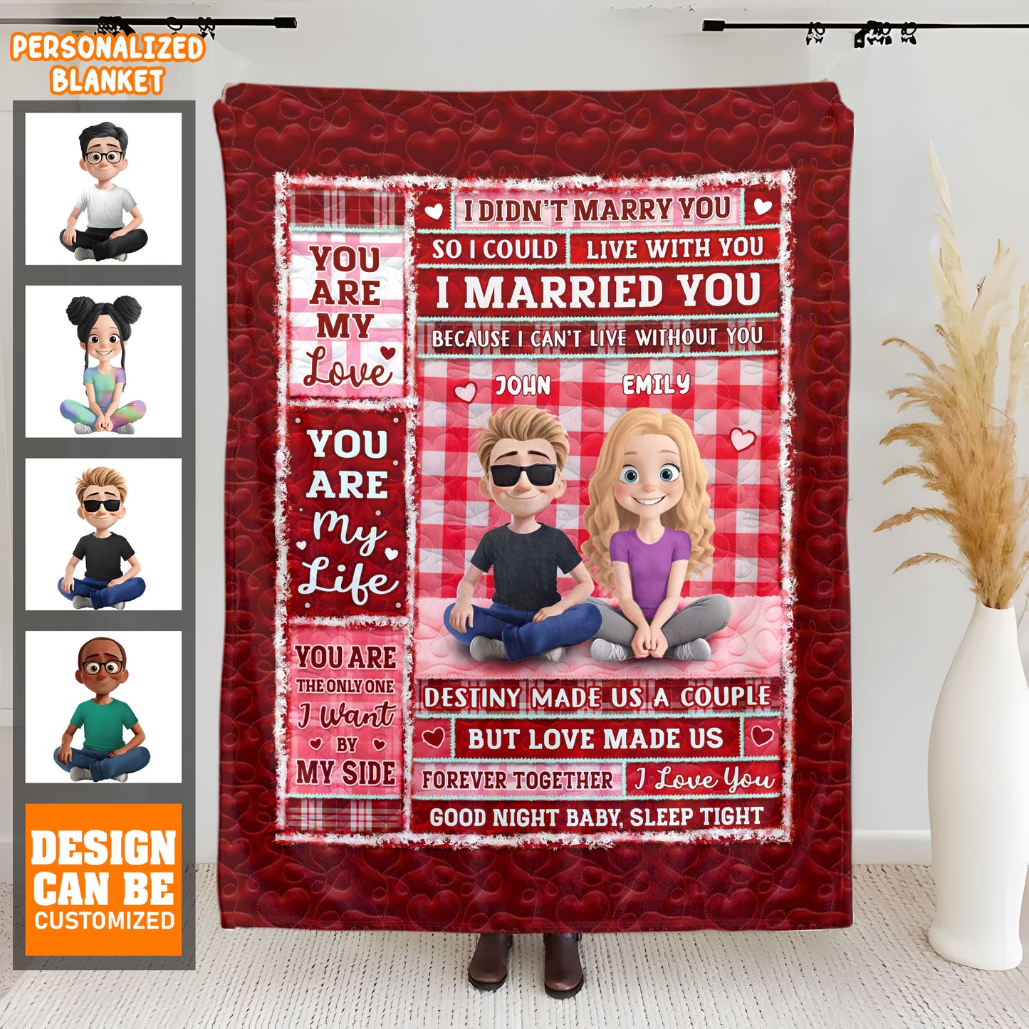 The Love Of My Life - Couple Personalized Custom Blanket - Gift For Husband Wife, Anniversary