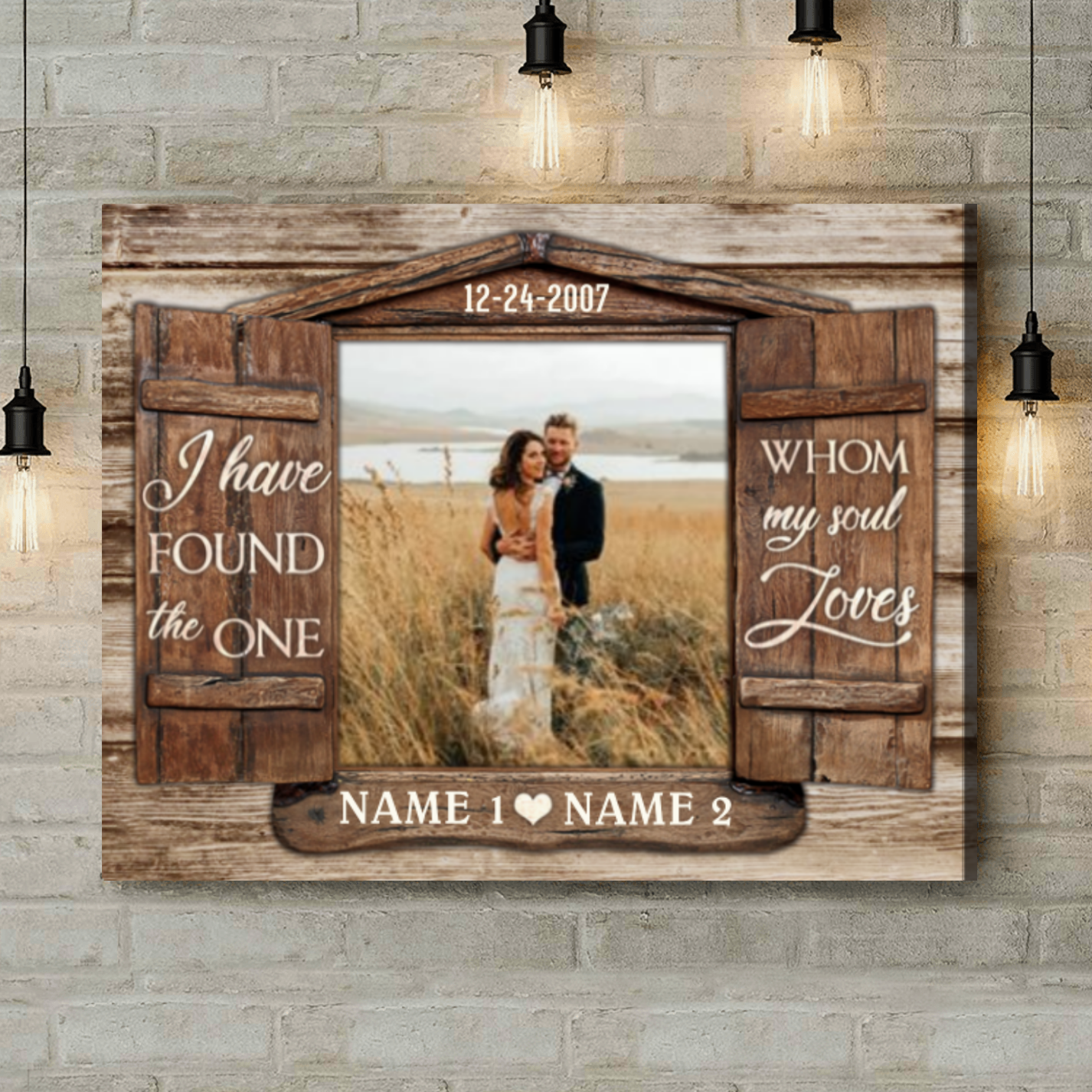 Personalized Photo Canvas with Message Window Frame
