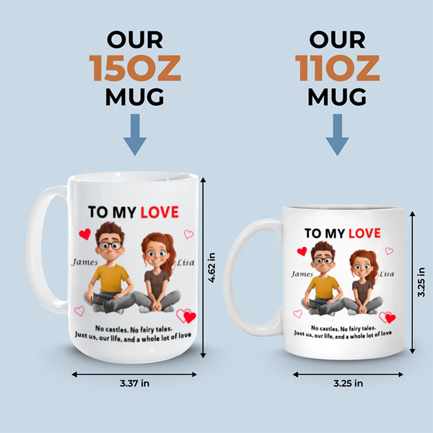Personalized To My Love Ceramic Mug, Anniversary Valentine Christmas Wedding Gifts For Husband And Wife, Him And Her - My Forever Starts And Ends With You