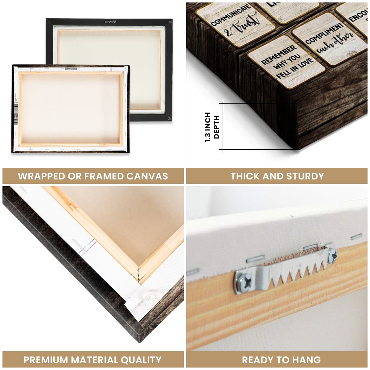 Our Marriage Recipe – Wedding Gift Rustic Custom Photo Canvas Wall Art