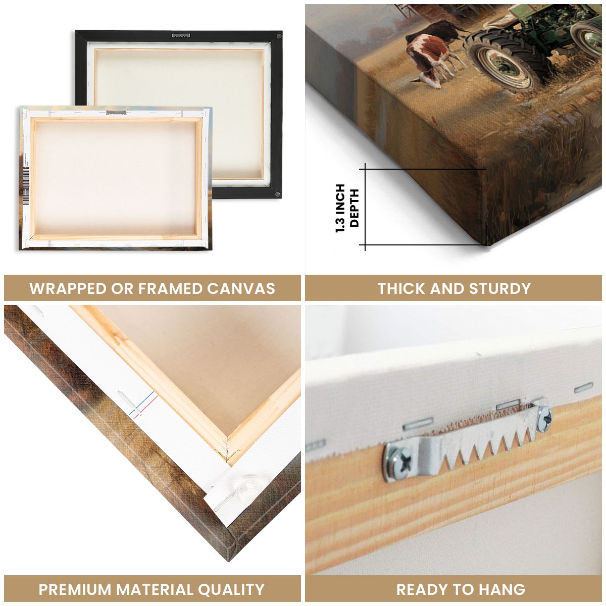 God Blessed the Broken Road – Personalized Couple Gift Farm Tractor Canvas Wall Art