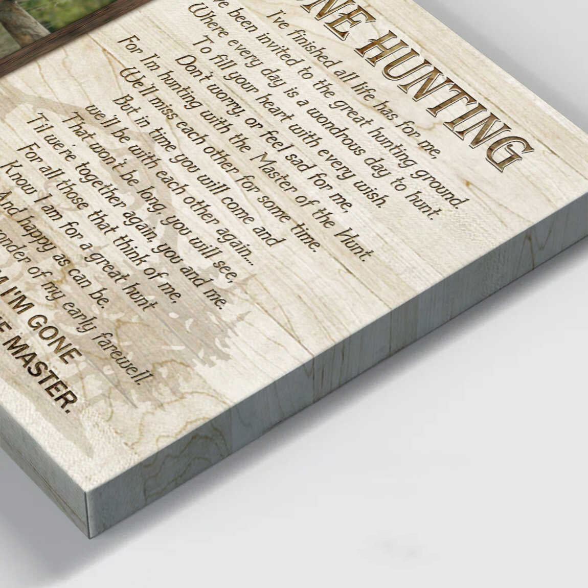 Custom Memorial Wall Art, Sympathy Gift For Loss Of Dad, Gone Hunting Canvas