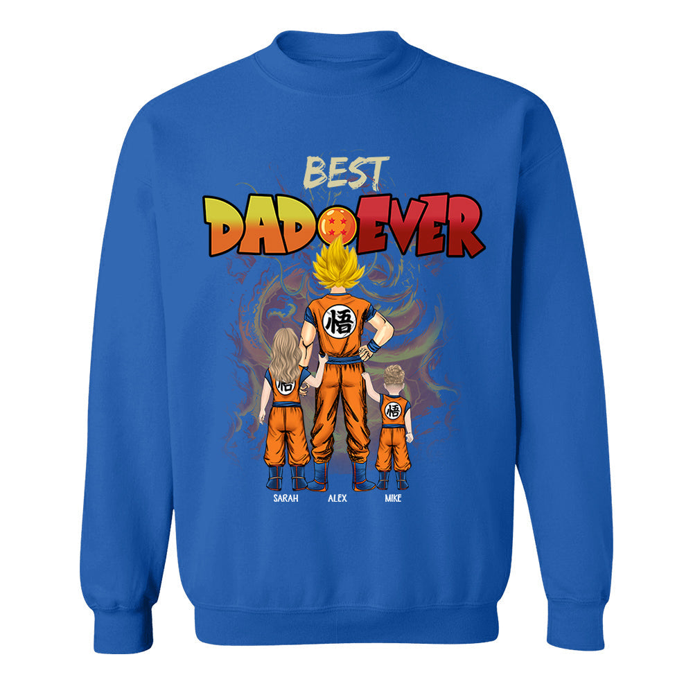 Personalized Best Dad Ever Shirt - Cartoon Custom Shirt Gift For Dad, Father's Day Gift
