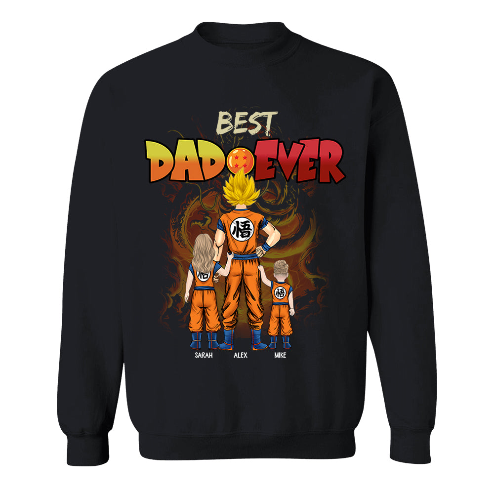 Personalized Best Dad Ever Shirt - Cartoon Custom Shirt Gift For Dad, Father's Day Gift
