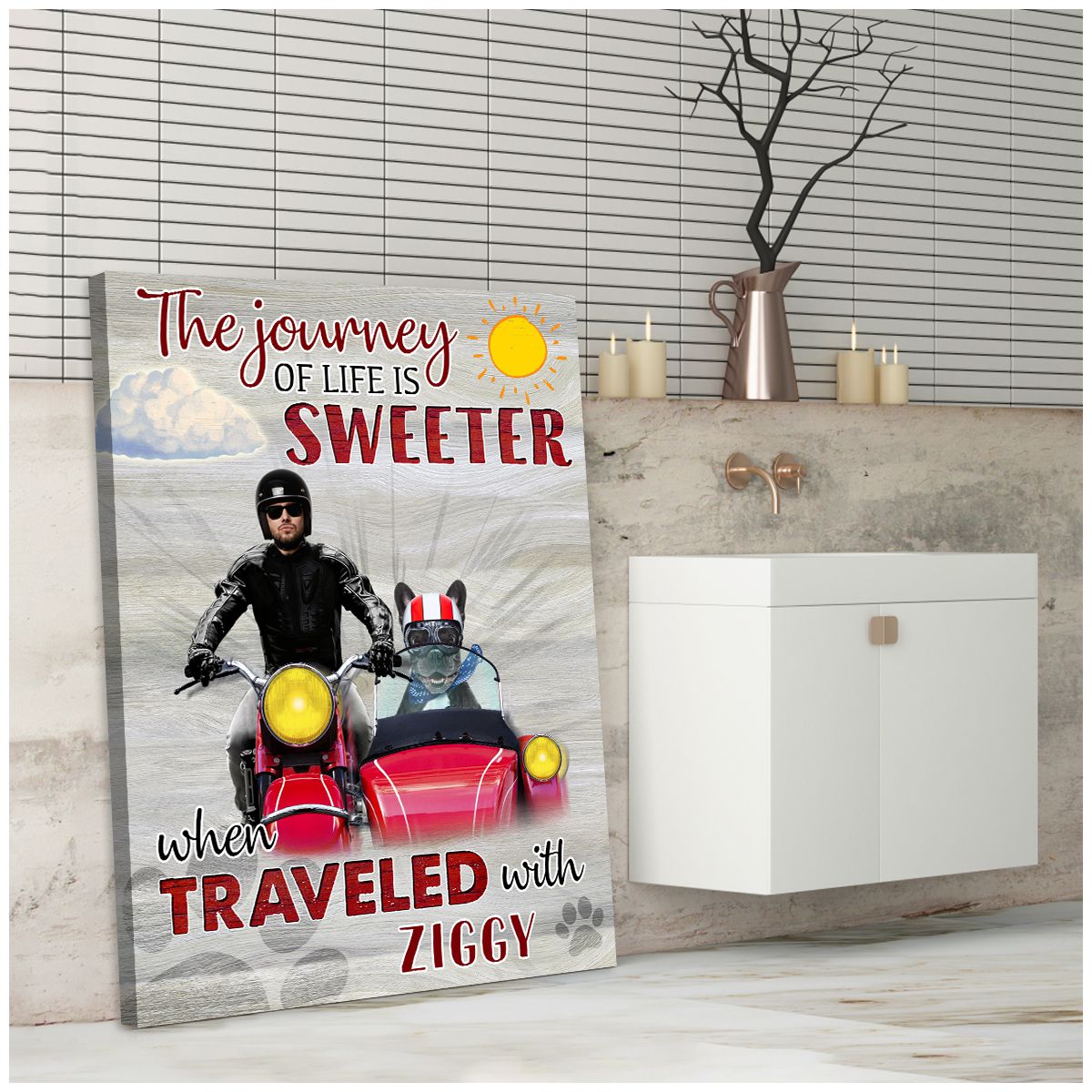 Custom Funny Pet Portrait Cute Canvas Print Gift For Dog Lovers