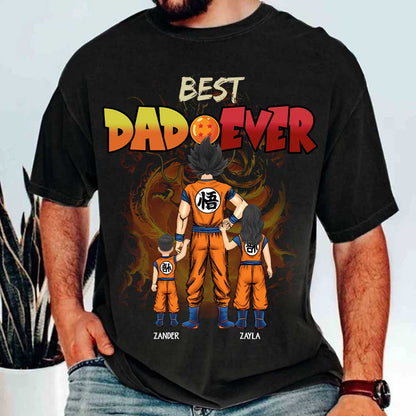 Personalized Best Dad Ever Shirt - Cartoon Custom Shirt Gift For Dad, Father's Day Gift