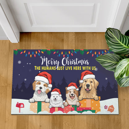 Merry Christmas Dog Mom Home Doormat, Dog Personalized Home Decor Mat, Xmas Gift For Pet Owners, Pet Lovers Gift Idea