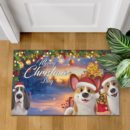 Merry Christmas Dog Lover Doormat, Dog Personalized Home Decor Mat, Xmas Gift For Pet Owners, Pet Lovers Gift Idea