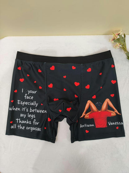 I Love Your Face Especially When It's Between My Legs Gifts For Him - Personalized Men's Boxer Briefs, Anniversary Gift