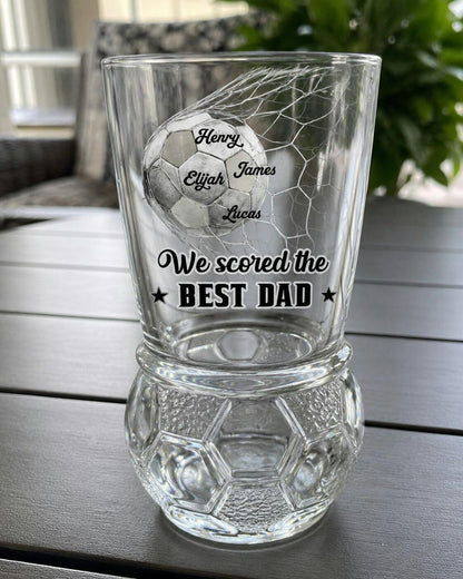 We Scored The Best Dad - Personalized Custom Football Beer Glass