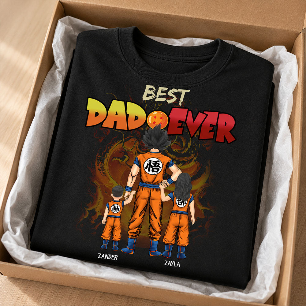 Personalized Best Dad Ever Shirt - Cartoon Custom Shirt Gift For Dad, Father's Day Gift