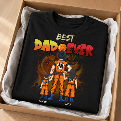 Personalized Best Dad Ever Shirt - Cartoon Custom Shirt Gift For Dad, Father's Day Gift