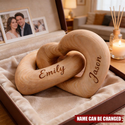 Romantic Couple - Personalized Infinity Heart Sculpture, Gift for Couple, Anniversary Gift