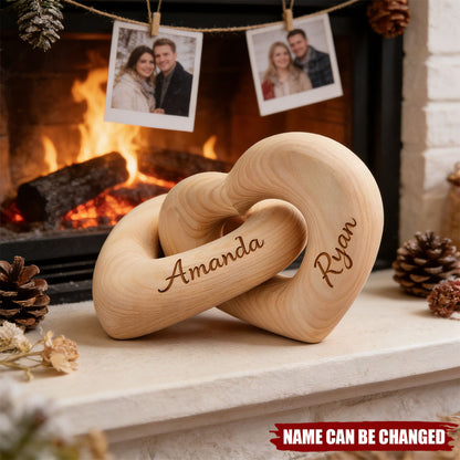 Romantic Couple - Personalized Infinity Heart Sculpture, Gift for Couple, Anniversary Gift