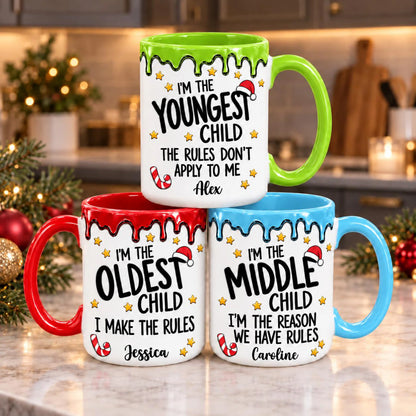 Personalized “Who Makes the Rules?” Ceramic Mug – Custom Sibling Gift