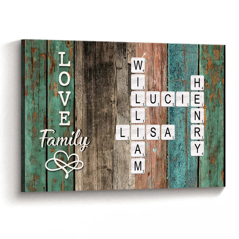 Make Your Wall Trendy With Crossword Canvas - Personalized Customized Canvas - Gifts For Family Members