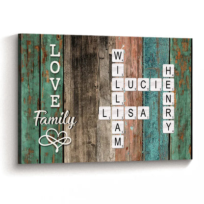 Make Your Wall Trendy With Crossword Canvas - Personalized Customized Canvas - Gifts For Family Members