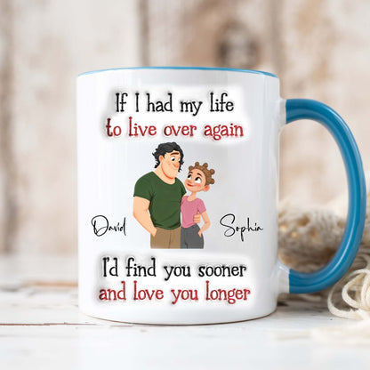 Love You So Much - Personalized Custom 3D Inflated Effect Accent Mug, Anniversary Valentine Gift for Wife & Husband, Old Couple Coffee Mug