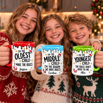 Personalized “Who Makes the Rules?” Ceramic Mug – Custom Sibling Gift