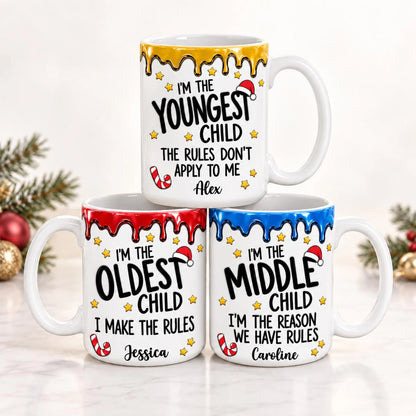 Personalized “Who Makes the Rules?” Ceramic Mug – Custom Sibling Gift