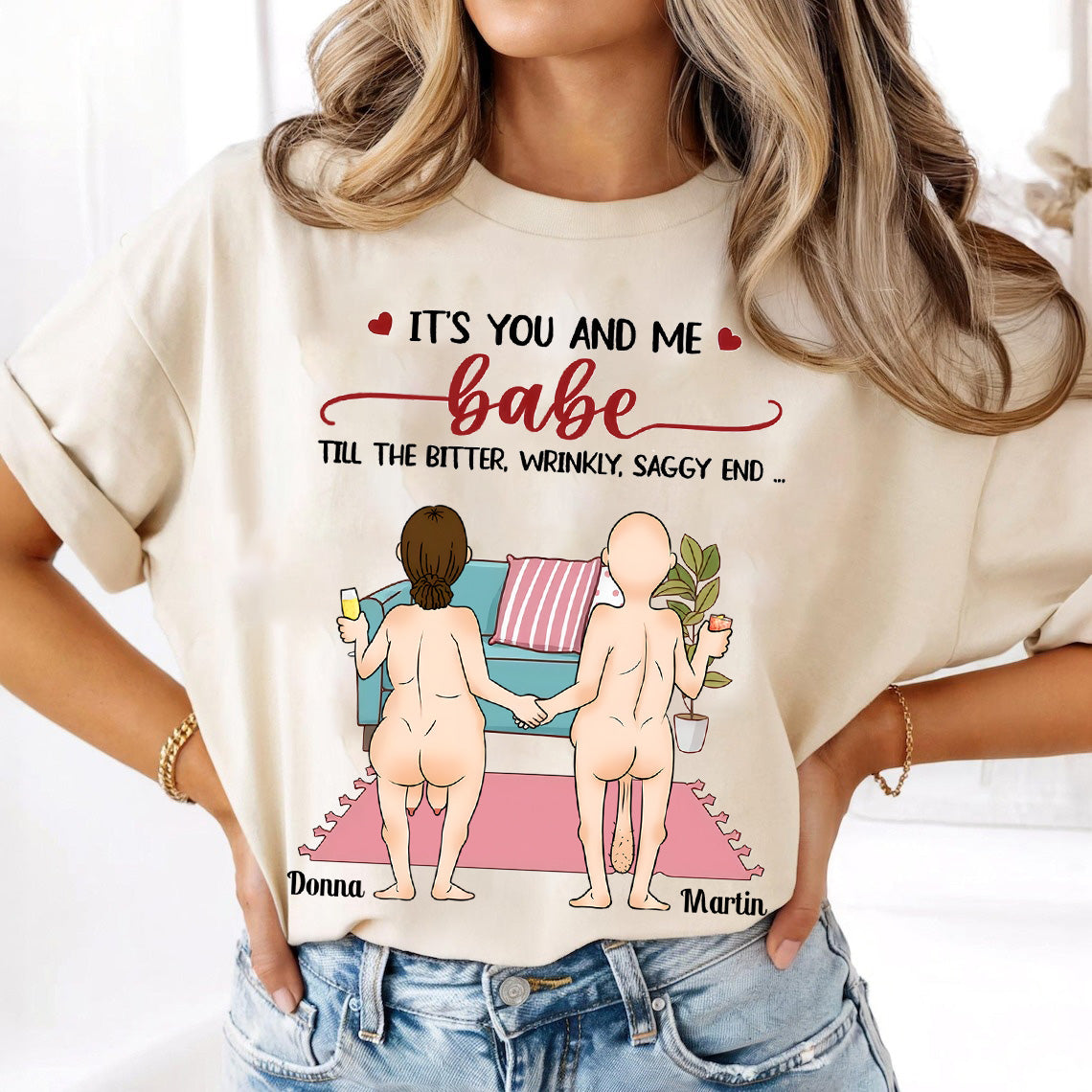 It's You And Me, Babe - Couple Personalized Custom T-shirt, Sweatshirt, Hoodie - Gift For Husband Wife, Anniversary
