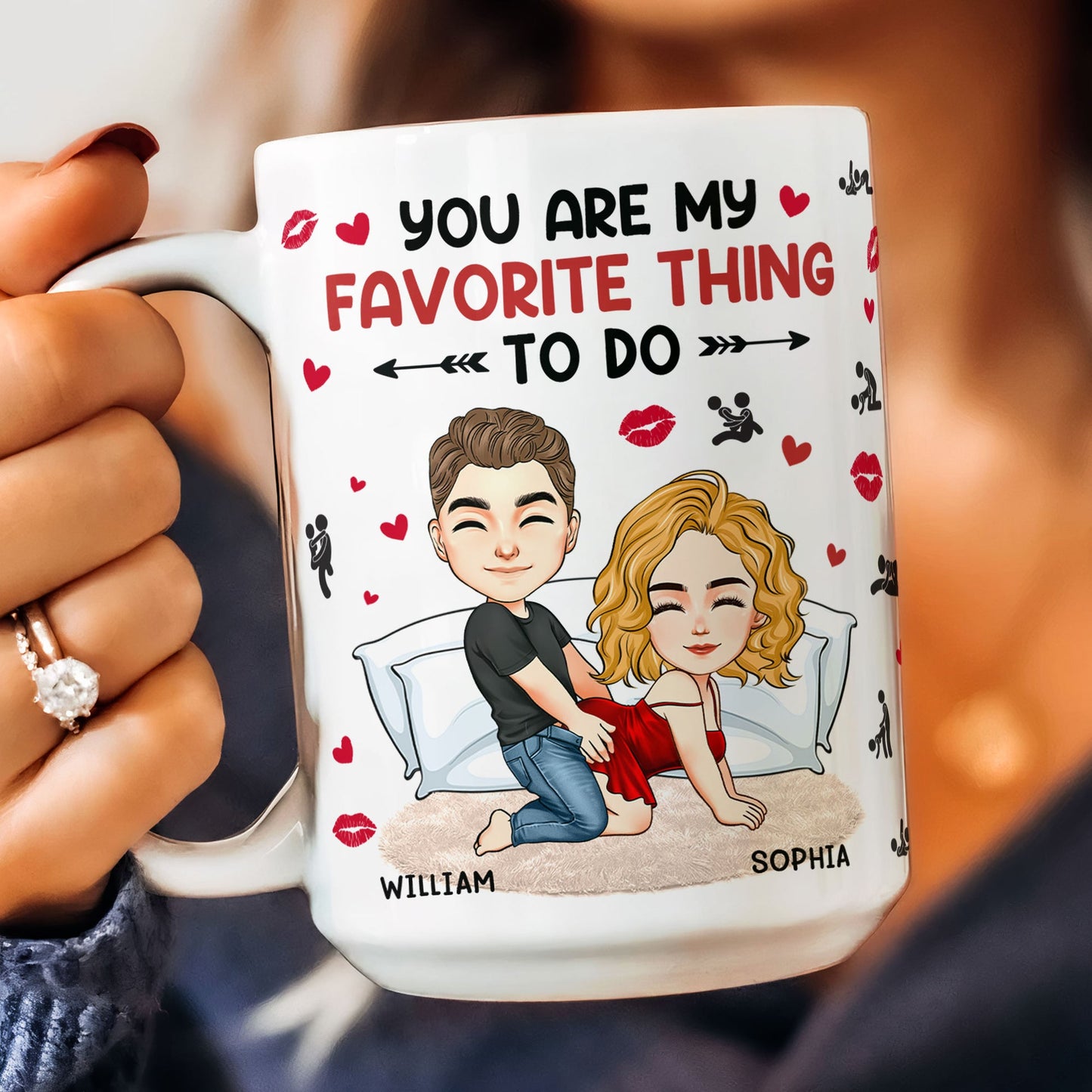 The Best Thing That Ever Happened To Me And My Wiener - Personalized Ceramic Mug, Gift for Wife, Girlfriend