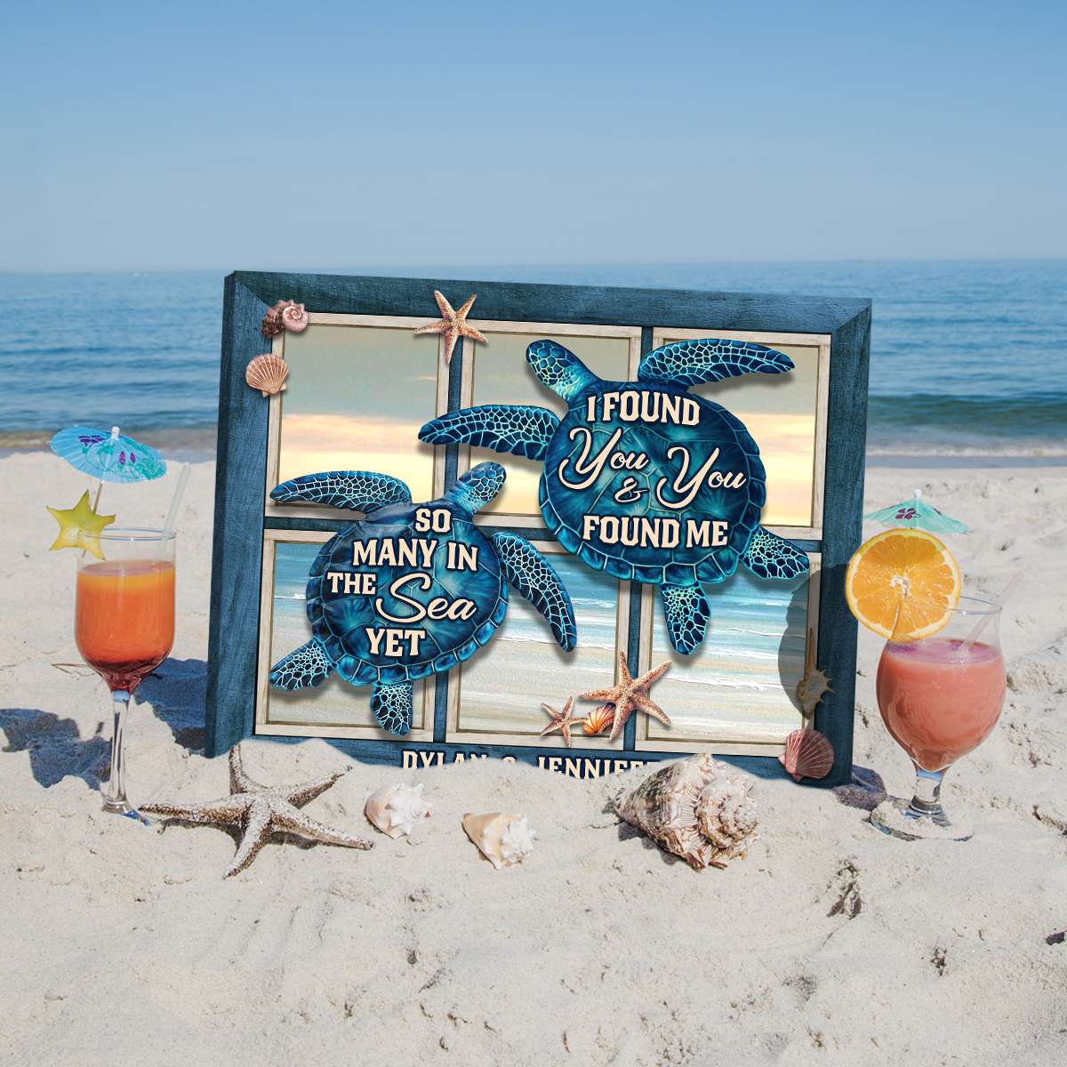 So Many in The Sea – Personalized Gifts For Couple Sea Turtle Beach House Canvas Wall Art