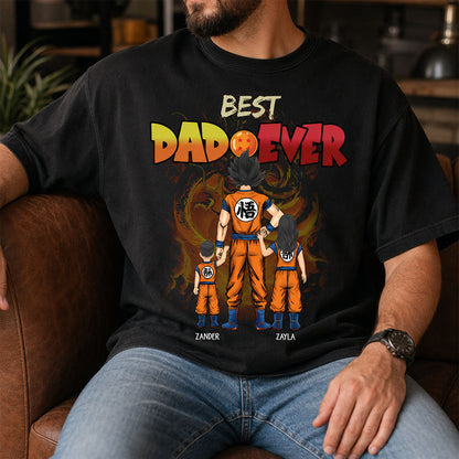 Personalized Best Dad Ever Shirt - Cartoon Custom Shirt Gift For Dad, Father's Day Gift