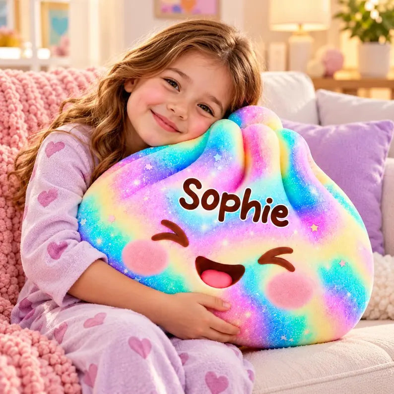 Personalized Dumpling Shaped Pillow, Squishy Kids Gift