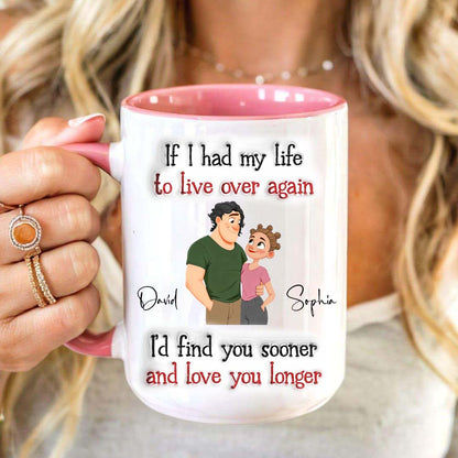 Love You So Much - Personalized Custom 3D Inflated Effect Accent Mug, Anniversary Valentine Gift for Wife & Husband, Old Couple Coffee Mug