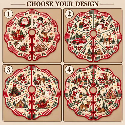 Woodland Animals Quilted Christmas Tree Skirt – Holiday Decor