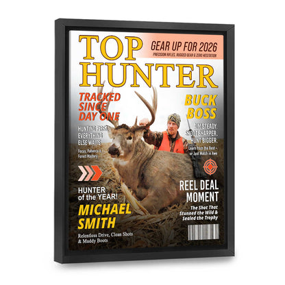 Custom Hunting Magazine Cover Poster & Canvas, Personalized Hunting Gifts for Men, Deer Hunting Gifts for Him, Hunting Dad Gift, Funny Hunter Gift for Outdoorsman