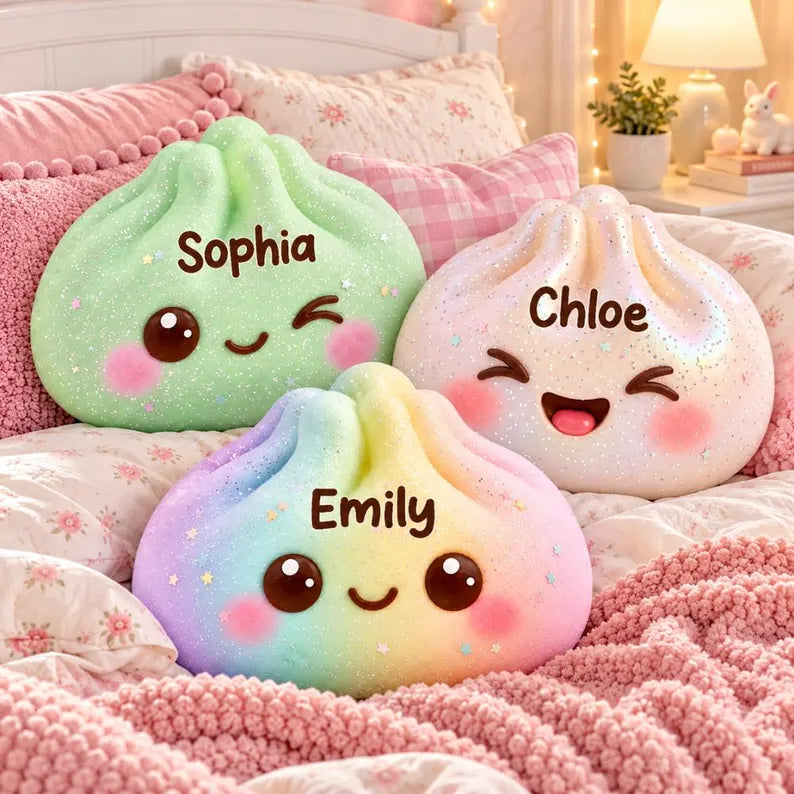 Personalized Dumpling Shaped Pillow, Squishy Kids Gift