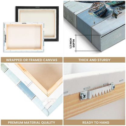 Personalized Coastal Couples Canvas – Custom Beach Wall Art