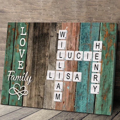 Make Your Wall Trendy With Crossword Canvas - Personalized Customized Canvas - Gifts For Family Members