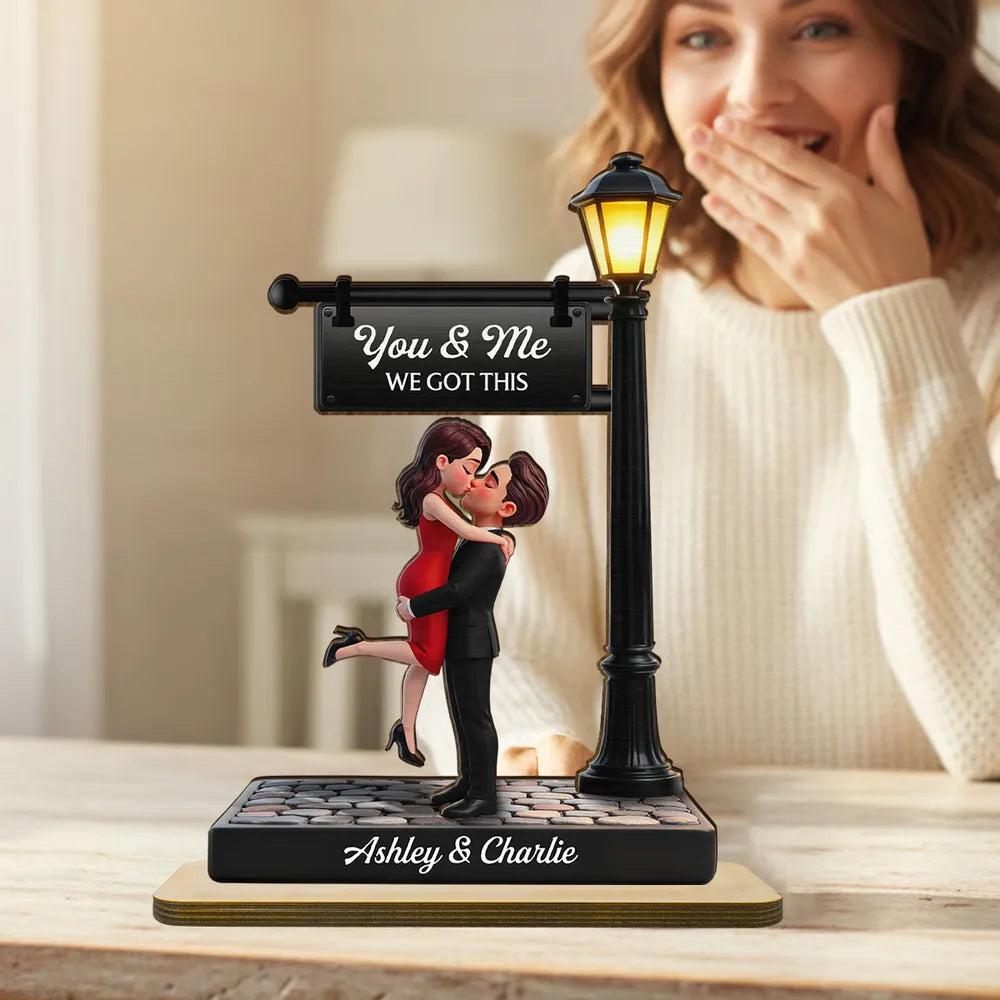 Timeless Love Under The Light - Personalized 2-Layered Wooden Plaque - Heartfelt Anniversary Gift, Wedding Gift For Couple, For Him, For Her