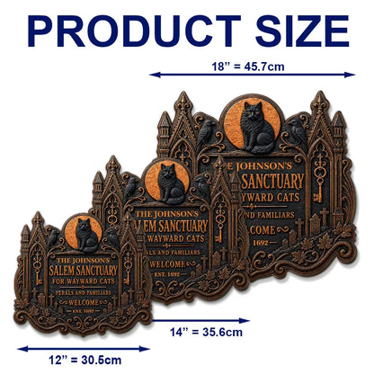 Personalized Welcome to Salem Halloween Wood Sign – Custom Spooky Home Décor