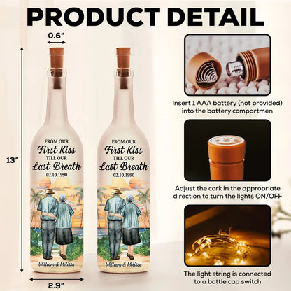 From Our First Kiss - Personalized Custom Bottle Lamp, Anniversary Gift for Couple